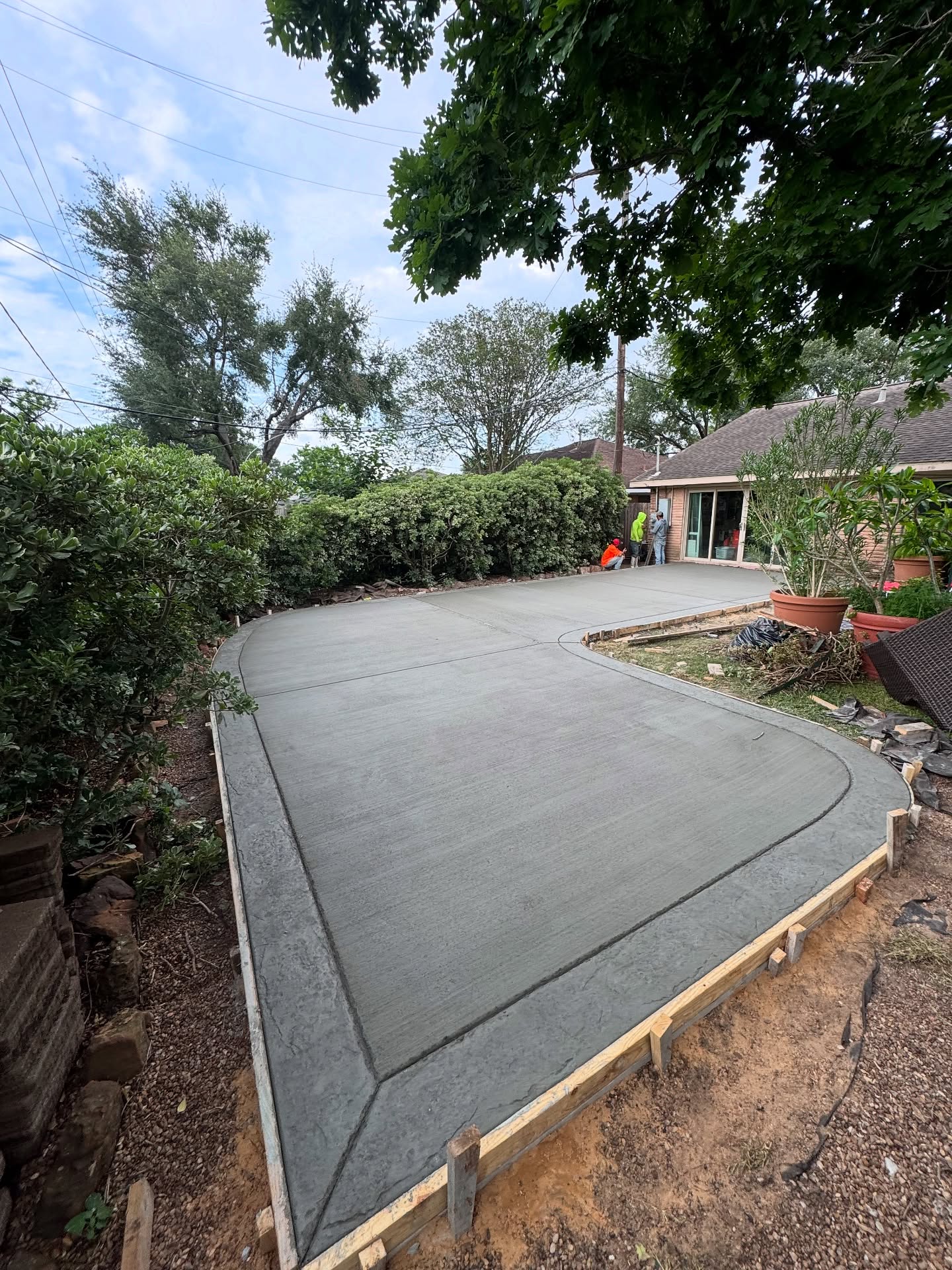 Custom concrete patio poured for outdoor entertaining