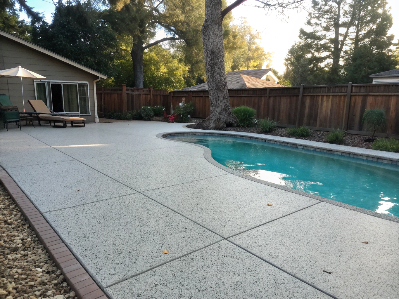 Concrete pool deck surround installation