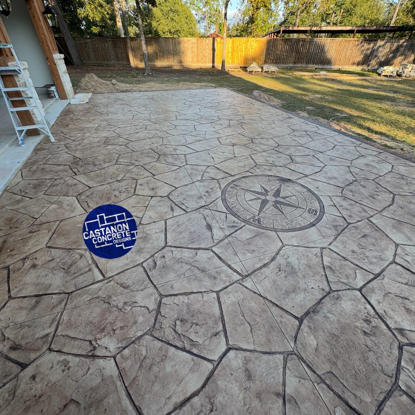 Stamped concrete patio by Castanon Concrete Designs