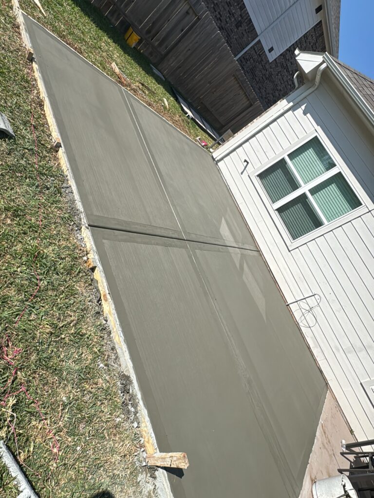 Precision leveled concrete slab