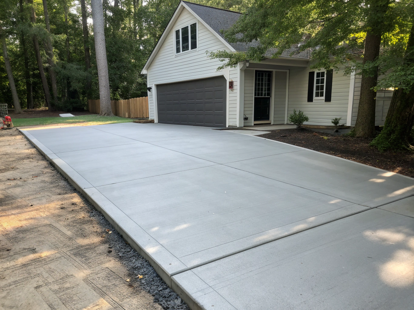 Poured concrete driveway installation in Sugar Land