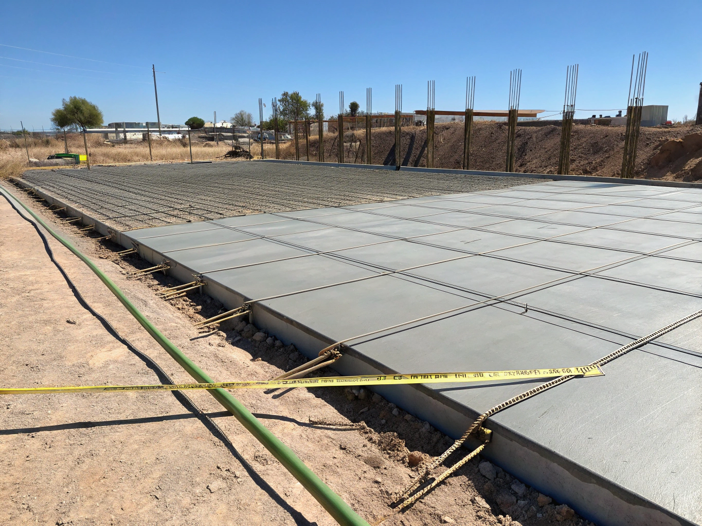 Heavy-duty structural concrete slab foundation